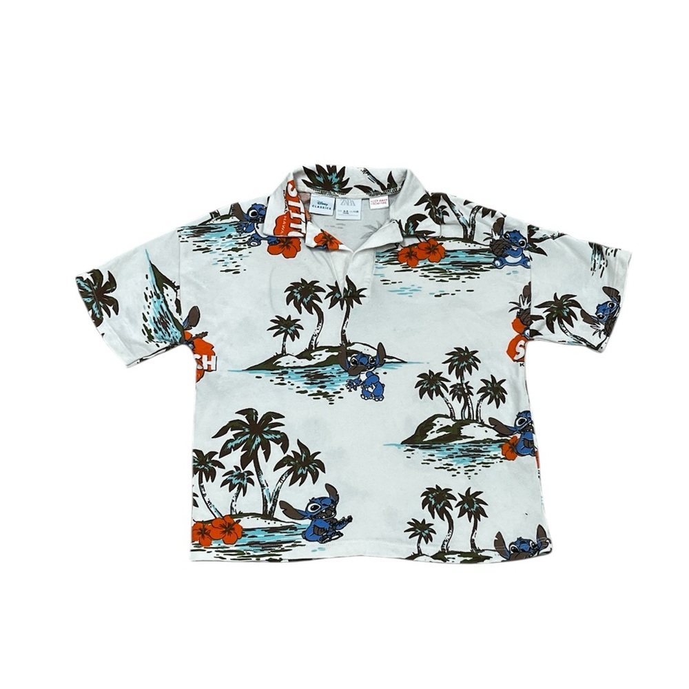 Disney x ZARA Stitch Hawaiian Polo